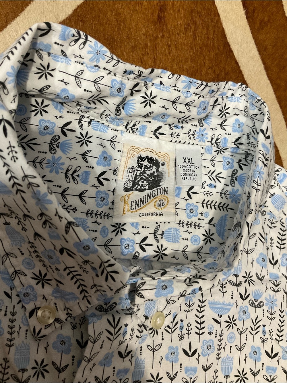 Men’s Kensington Ltd California Floral Print Button Down Shirt Size XXL Poplin